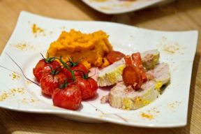 Indischer Putenbraten mit Süßkartoffelpürree